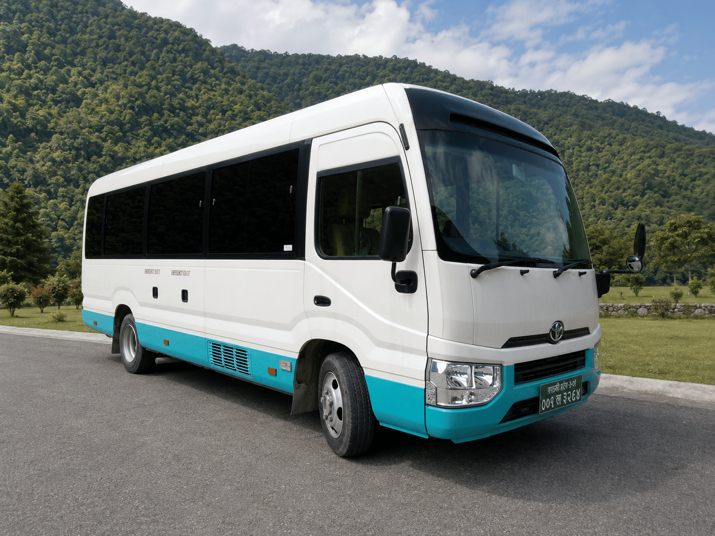 Toyota Coaster Van / Minibus available for vehicle rental in Nepal
